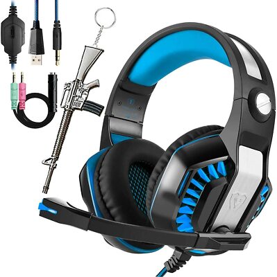 Beexcellent Gaming Headset for PC PS4 Xbox One with Over-Ear  Headphones for
