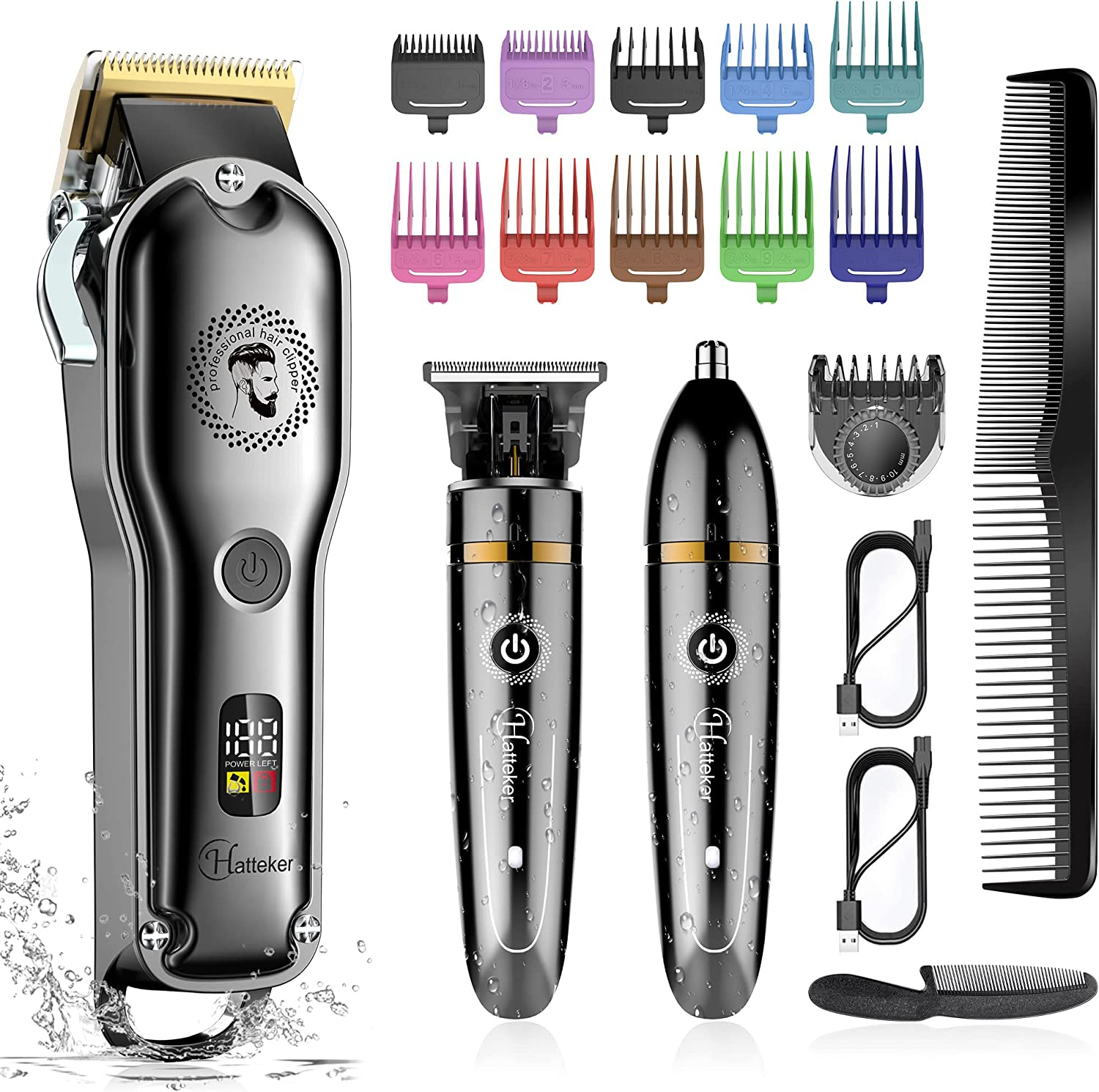 Hair Clipper Cordless Hair Trimmer Barber Clipper T-Blade Trimmer Beard Trimmer