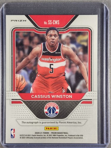 2020-21 Panini Prizm #SS-CWS Cassius Winston Silver Sensational Signatures Auto - Picture 4 of 4