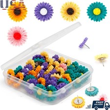 40Pcs Colorful Sunflower Push Pins Decorative Thumb Tacks Cork Bulletin Board US