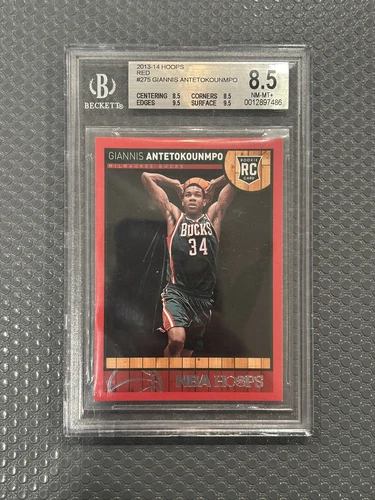 2013-14 Panini Hoops Red Giannis Antetokounmpo BGS 8.5 Rookie RC #275 NM-MT+
