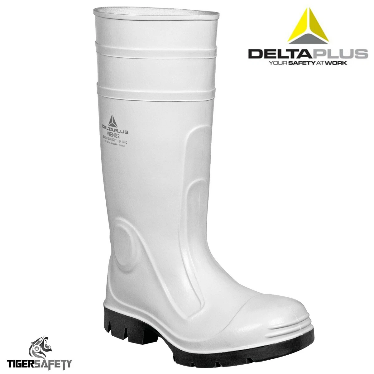 Mar escolta famélico Delta Plus Viens White Safety Wellington Boots Wellies Steel Toe Cap  Rainboots | eBay