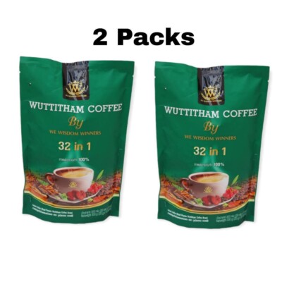 2 x Wuttitham Coffee Healthy Instant Coffee Herbs Mixed 32 in 1
