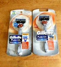 2 Gillette Fusion Proglide Silvertouch Razor & 1 Cartridge