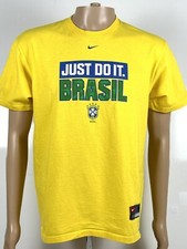 Nike Vintage Brazil T-shirt Size Small Team Nike Center Swoosh Futebol USA Made
