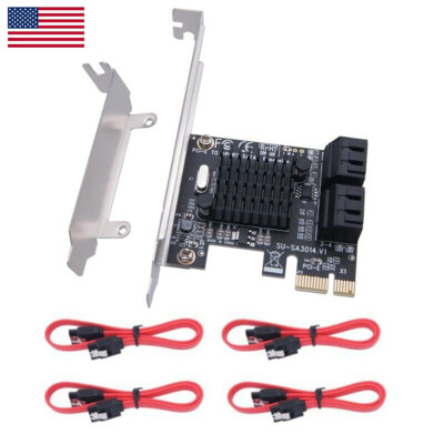 PCI Express PCI-E X1 to SATA 3.0 6Gbps 4 Ports Expansion Controller Card Adapter