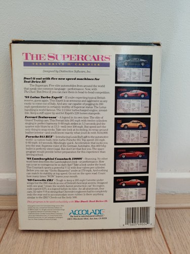 TEST DRIVE 2 THE DUEL THE SUPERCARS SUPER CARS ADD-ON IBM PC BIG BOX ACCOLADE - Picture 2 of 8