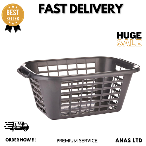 Addis 510607 Rect Laundry Basket Metallic,Smokey Grey,26L x 17.7W x 10.6H centim eBay