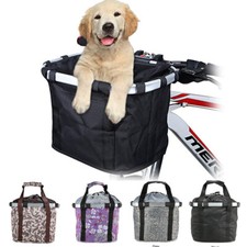Folding Bicycle Pet Dog Puppy Carrier Bag Bike Front Frame Basket Cycling Travel