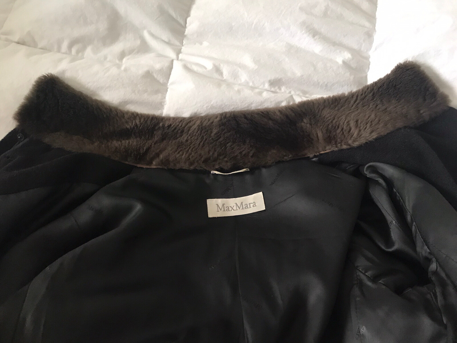 MaxMara LANA VIRGIN WOOL CASHMERE BUTTON UP POCKETS LINED COAT SIZE 8