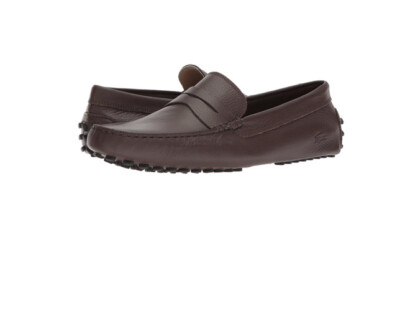 Lacoste Driving Loafers Men Brown Leather Concours Driving Style 10.5 Lacoste Mens Concours Tassle 8 Loafers in Dark Brown  main image 4