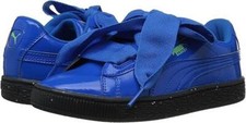 Zapatilla deportiva Puma Baby Basket Heart "NUEVA" - azul/negro - talla 10 bebé EE. UU. - #366703 #2309