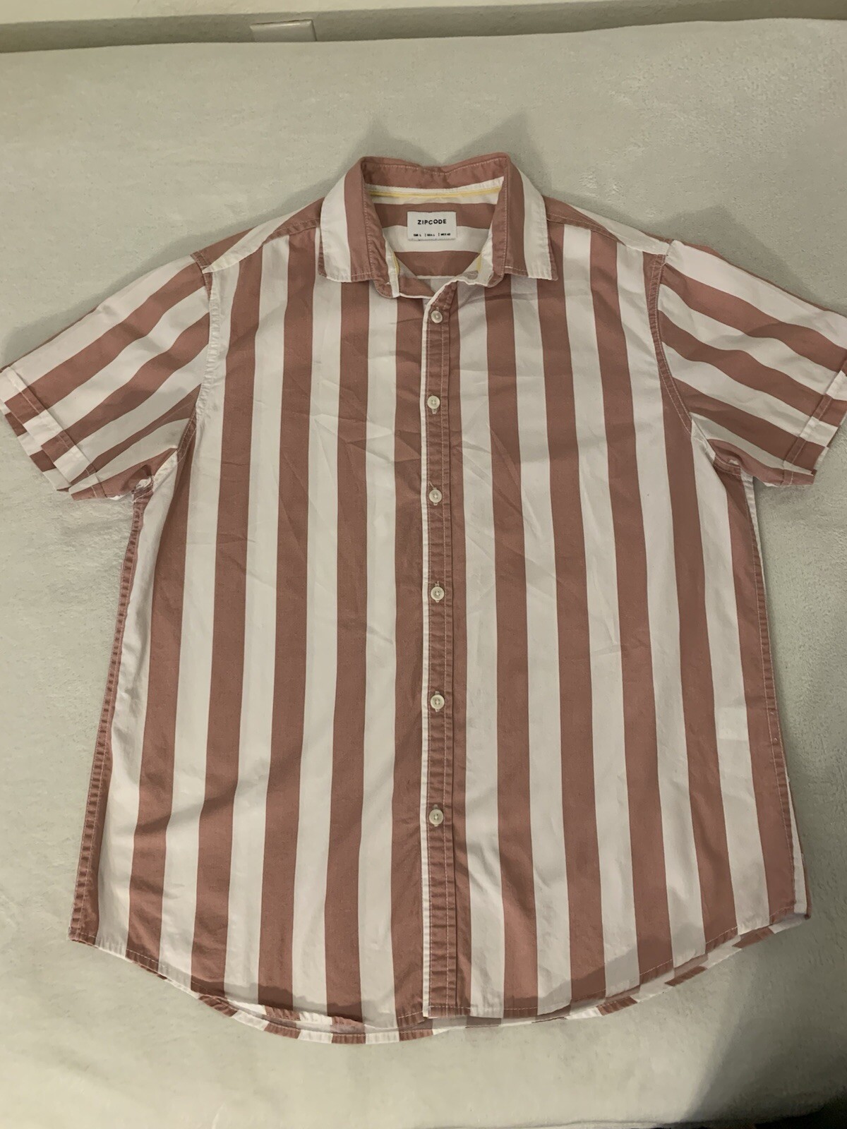 ZIPCODE Men’s Striped Button Down Short Sleeve Si… - image 3