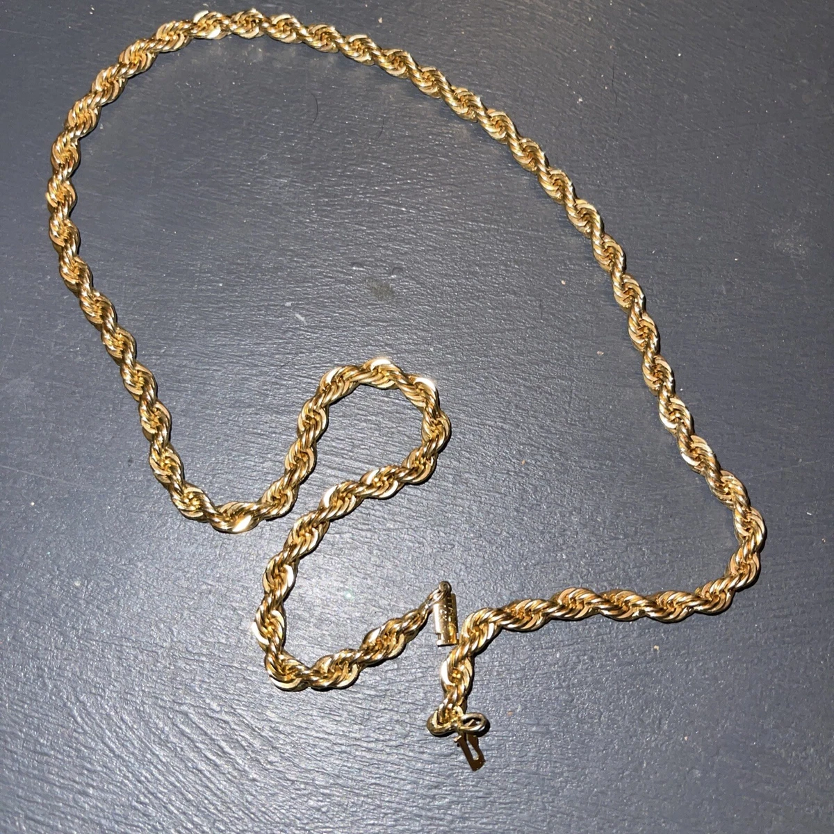 Solid 14K Yellow Gold Open Curb Link Necklace Chain 24