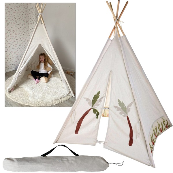 Kinder Tipi Zelt Spielzelt Kinderzimmer Spieltipi Indoor Wigwam Indianer Tasche-image