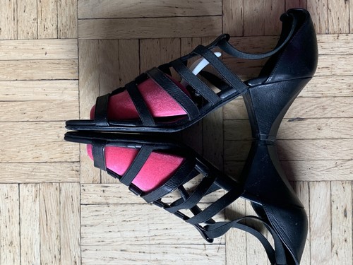 Sandalias de mujer Audley London T.40 negras exclusivas sandalias de tiras cuero NUEVO - Imagen 15 de 17