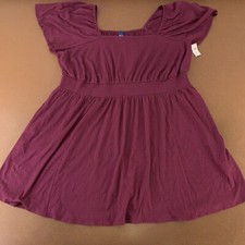 Old Navy Women's Size 4X Dark Mauve Waist-Defined Flutter-Sleeve Mini Dress NWT