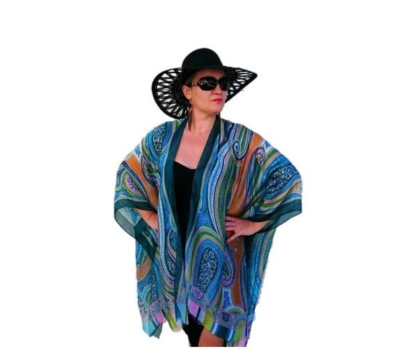 Silk kimono deals cardigan