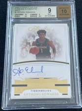 2020 Panini Flawless Autographs Gold Anthony Edwards Rookie RC BGS 9 W/10 AUTO