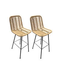 LPD Rafferty Wooden Barstool | Ruffle Wood | Rattan | Breakfast Bar Stool