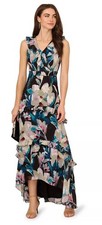  Adrianna Papell Women's Sleeveless Mermaid Dress In Black Multi  Sz 6 NWT 249