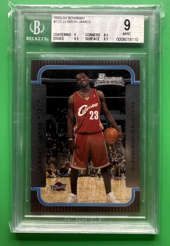 2003-04 Bowman Basketball Lebron James #123 RC Rookie Cavaliers BGS 9 MINT