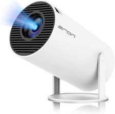 Mini Portable Projector, Support 4K 1080P with Dual-Band WIFI6 5G Wireless 5.0 B