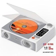 CD Player Portable Bluetooth Desktop CD Players for Home with Speakers White