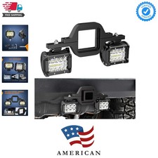 2 Pcs 4 Inch 60W Led Pods with 2 Inch Tow Hitch Mounting Brackets Backup Reve...