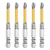 "5Pcs FüR Anti-Slip Phillips Screwdriver Bit PH2 1/4\" Hex Shank Yellow"