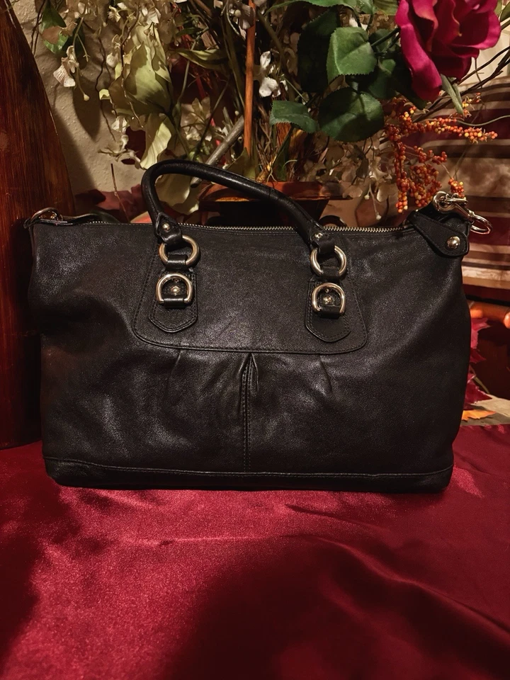 COACH Ashley Black Leather Satchel Shoulder Bag F15445 - Image 3 of 4