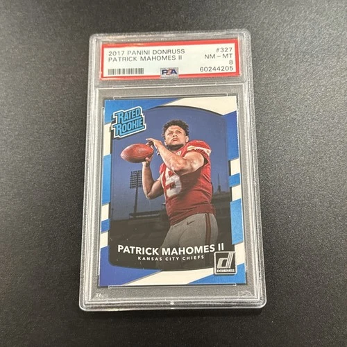 2017 Panini Donruss Patrick Mahomes II Rookie #327 PSA 8