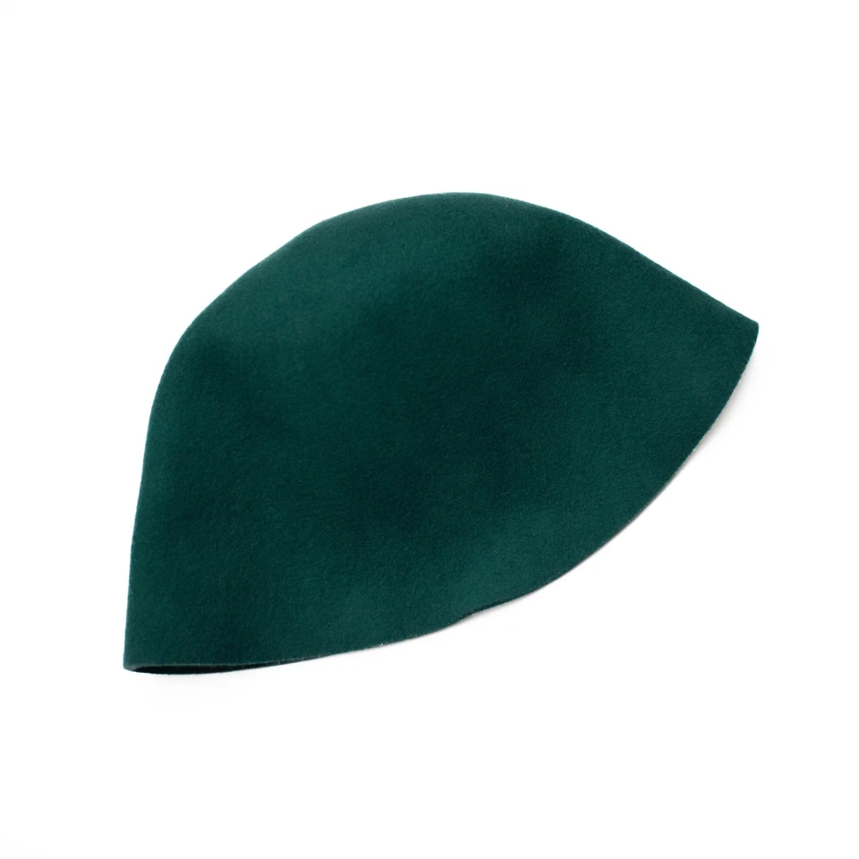 Anthropologie Emerald Green Wool Bucket Hat One Size Mod Cloche Retro Chic - Image 3 of 4