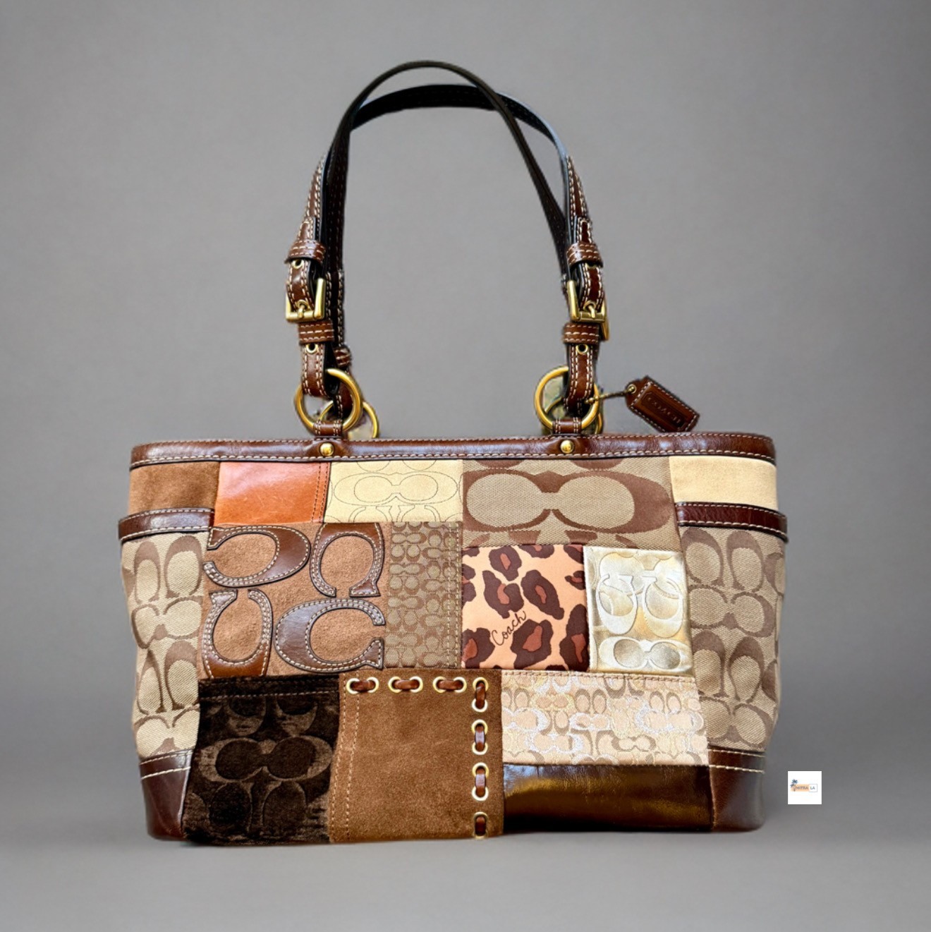 Coach Brown Multicolor Patchwork Shoulder Bag Tot… - image 1
