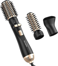 Rotating Hair Dryer Brush, 3 in 1 round Hot Air Spin Brush Set, Volumizer Blow D