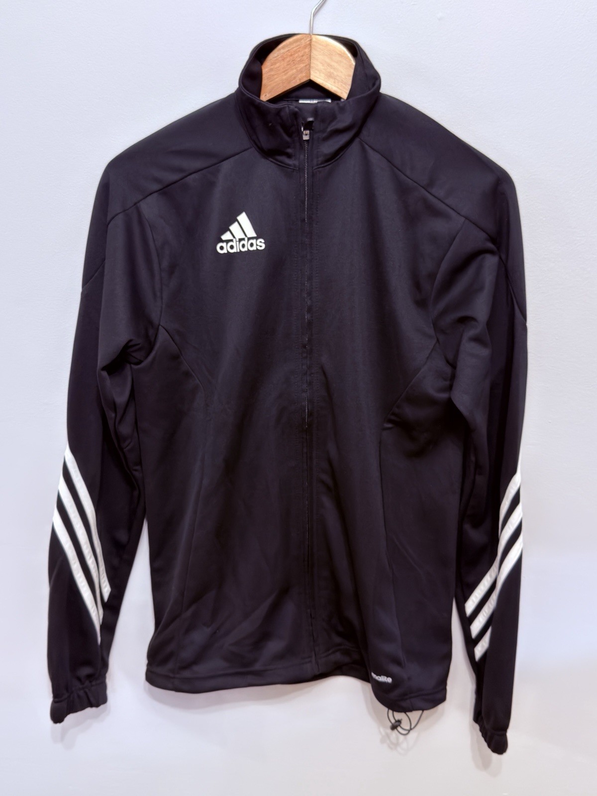 Adidas Black Climalite Track Jacket XS Full Zip 3 Stripe Track Top RRP £50