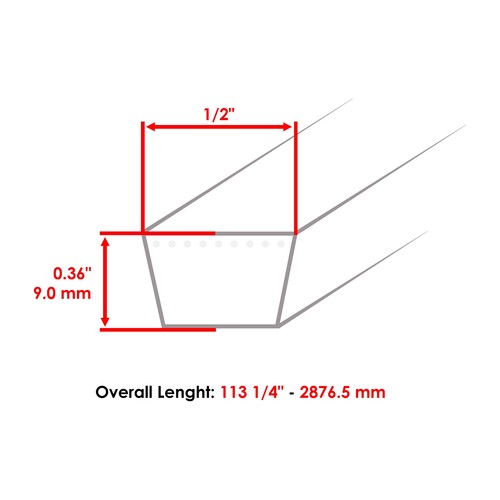 42" Deck Belt for Snapper ZTX110 7200 Series / ZTX175 ZTX200 8240 Series Mower - Picture 2 of 7