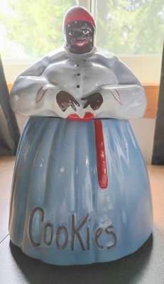Vintage Authentic McCoy Cookie Jar - Blue Dress ''Cookies'' 11'' 1940s