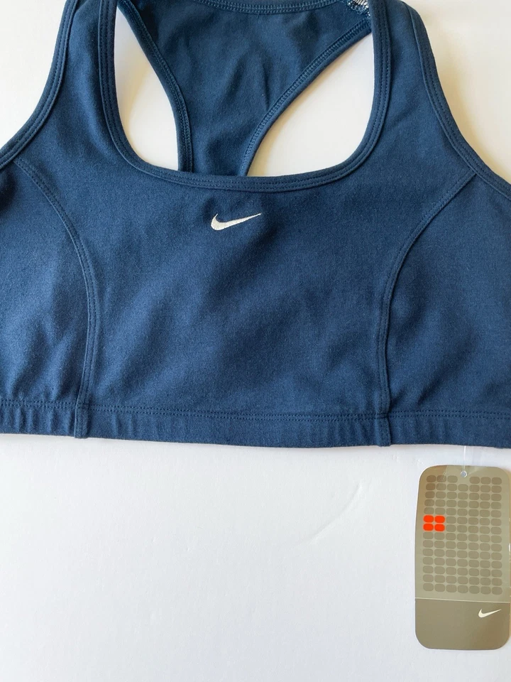 NUEVO CON ETIQUETAS 2001 RARO Sujetador deportivo Nike vintage bordado Nike para mujer grande azul Foto 2 de 4
