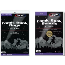 100 - BCW Silver 2-Mil Polypropylene Comic Book Bags & Backing Boards Set of 100