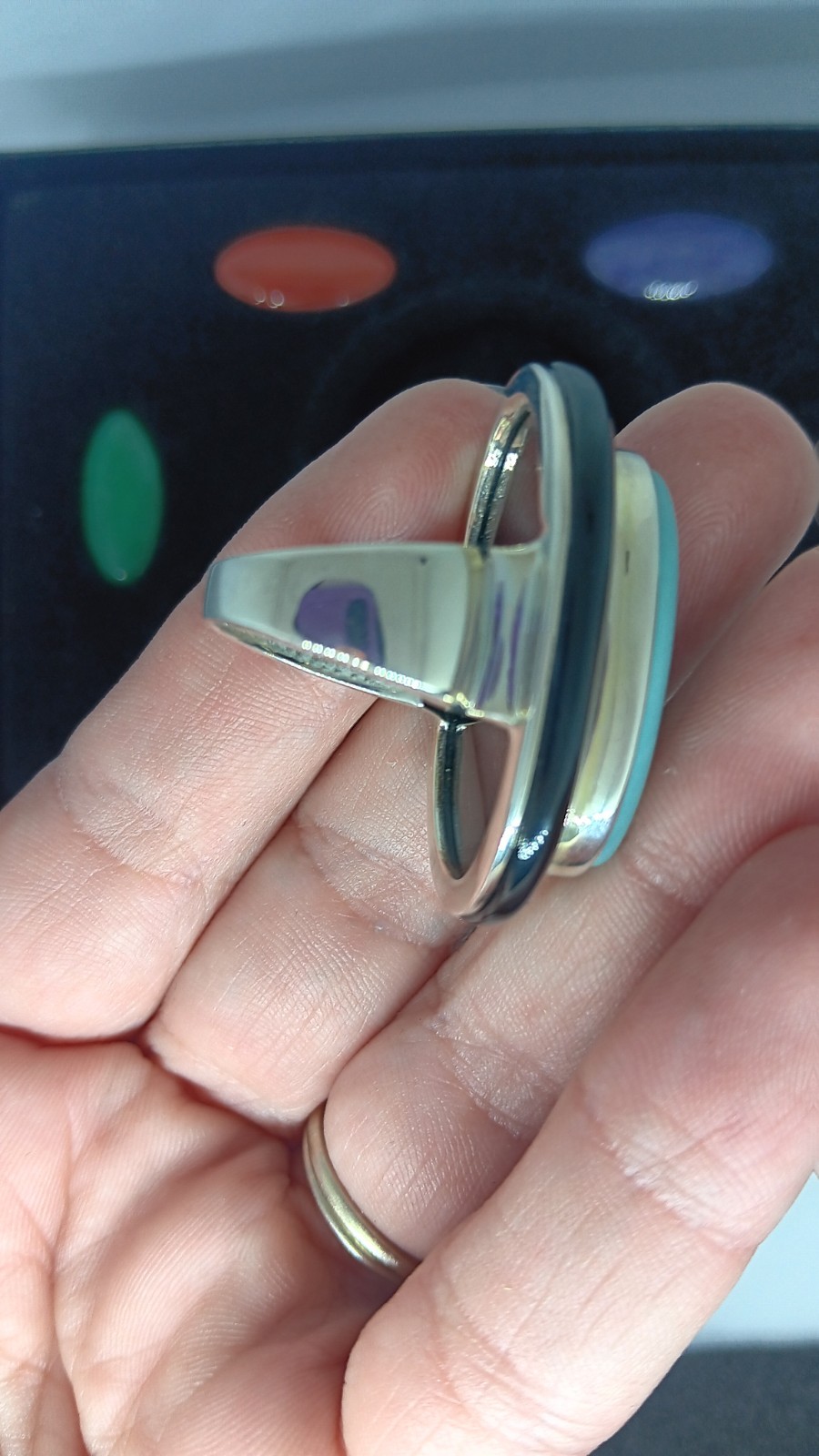 7-IN-1 Interchangeable Ring Marked 925 E CHINA SI… - image 4