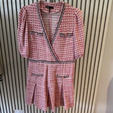Maje Tweed Dress Women 38 US S Red Boucle Parisian Style Fit Flare