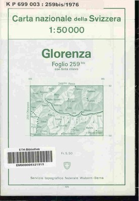 Glorenza. Carta Nazionale della Svizzera. Scale: 1:50000. 4167284