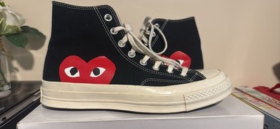 Size 8 men's Converse Chuck Taylor All Star High x Comme des Garcons Play 2015