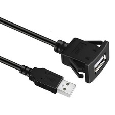 Single Port USB Panel Flush Mount Extension Cable For Car Truck Boat Motor