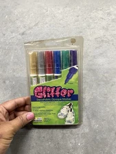 Deco Fabric Markers Pens GLITTER Opaque Decorate Tshirts Sneakers Backpacks NEW