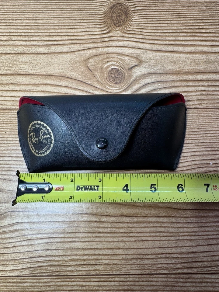 Men’s Ray-Ban Black Leather Pouch Universal Soft Sunglasses Case 6x2.75x1.5 - Image 4 of 4