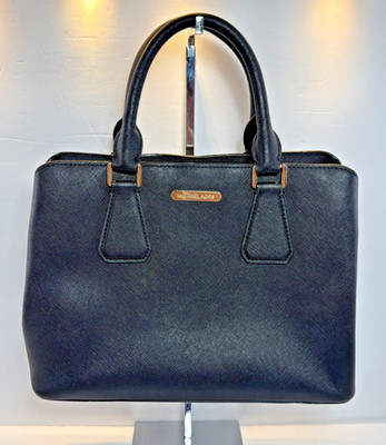 Michael Kors Triple Compartment Saffiano Leather Satchel Handbag Black