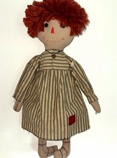 Folk Art Red Head Rag Doll Raggedy Ann Country Primitive Farmhouse Reproduction