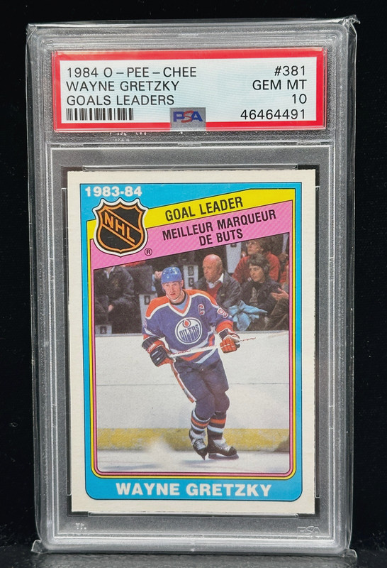 1984 O-PEE-CHEE OPC 381 WAYNE GRETZKY 1983-84 GOAL LEADER CARD GEM MINT PSA 10
